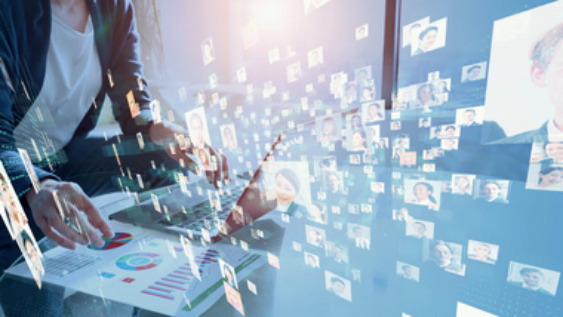 Global communication network concept. Social media. Social networking service.