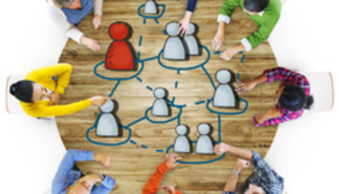 Aerial View People Connection Human Resources Meeting Concept