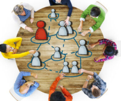 Aerial View People Connection Human Resources Meeting Concept