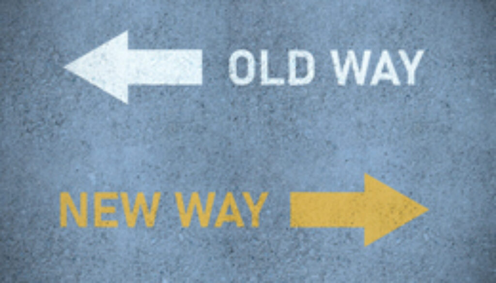 Old way or new way (in yellow) roadmarking