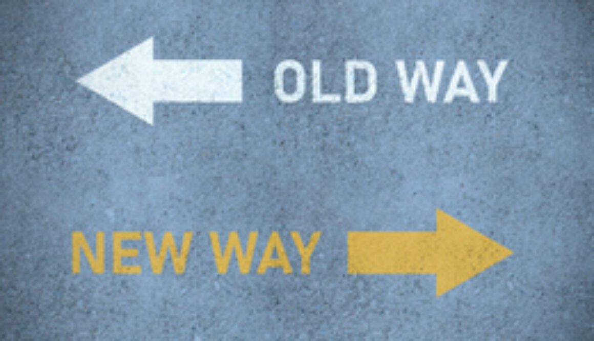 Old way or new way (in yellow) roadmarking