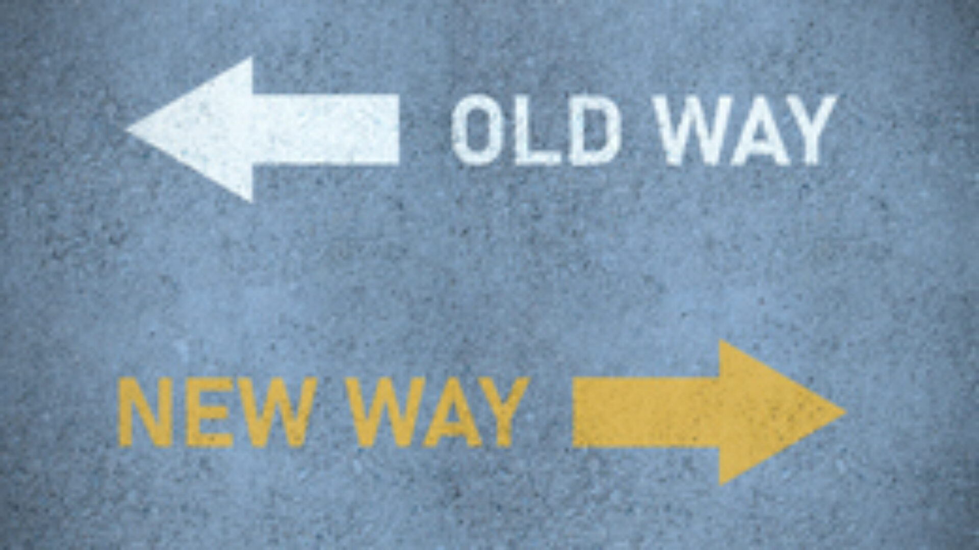 Old way or new way (in yellow) roadmarking