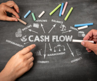 Cash Flow Concept. Chart with key words and icons