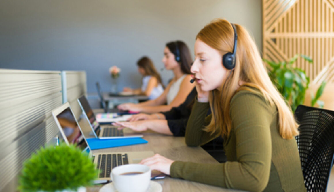 Female sales representative working in a call center