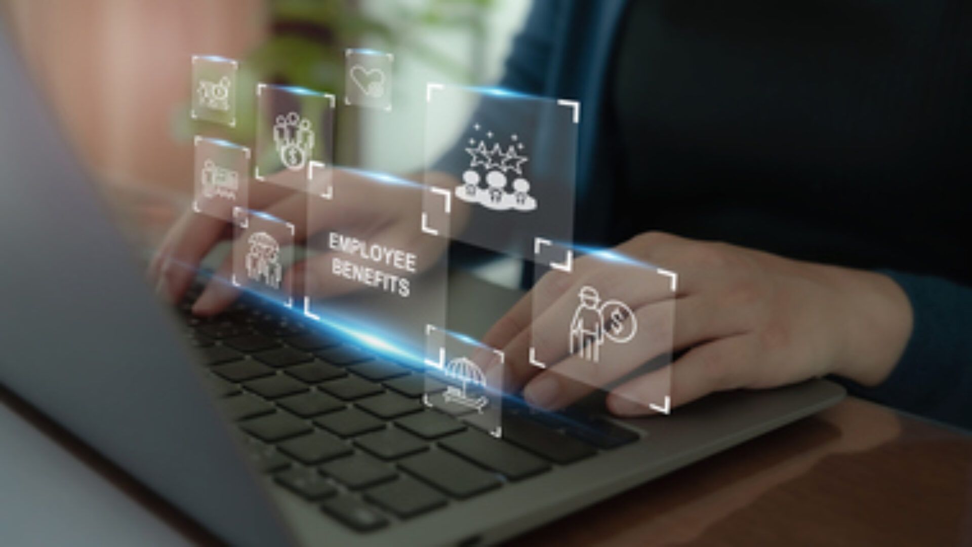 Employee benefits concept. Indirect and non-cash compensation paid to employees offered to attract and retain employees. Fringe benefits for employee engagement. Insurance, paid vacation, office perks