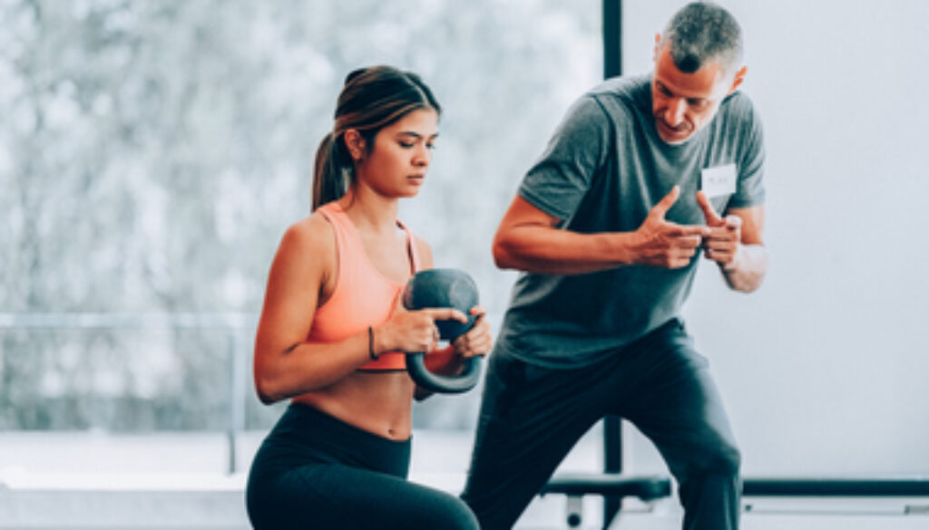 Sports training with personal trainer
