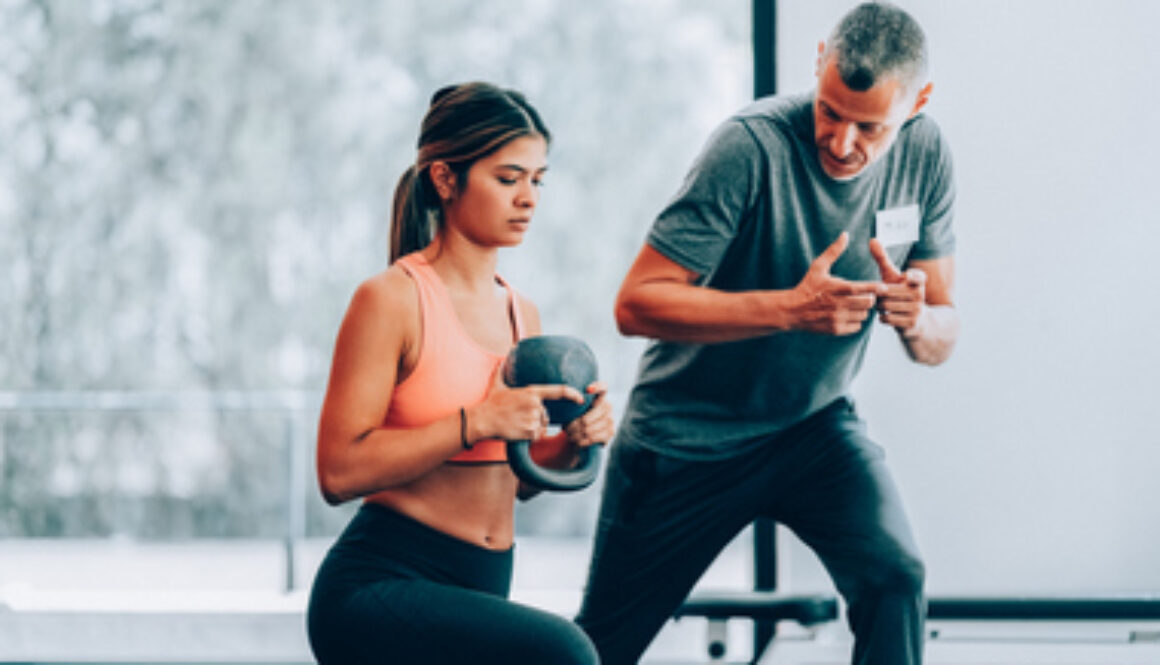 Sports training with personal trainer