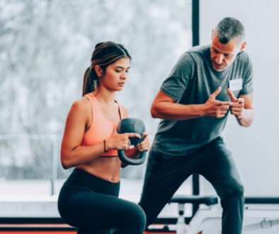 Sports training with personal trainer